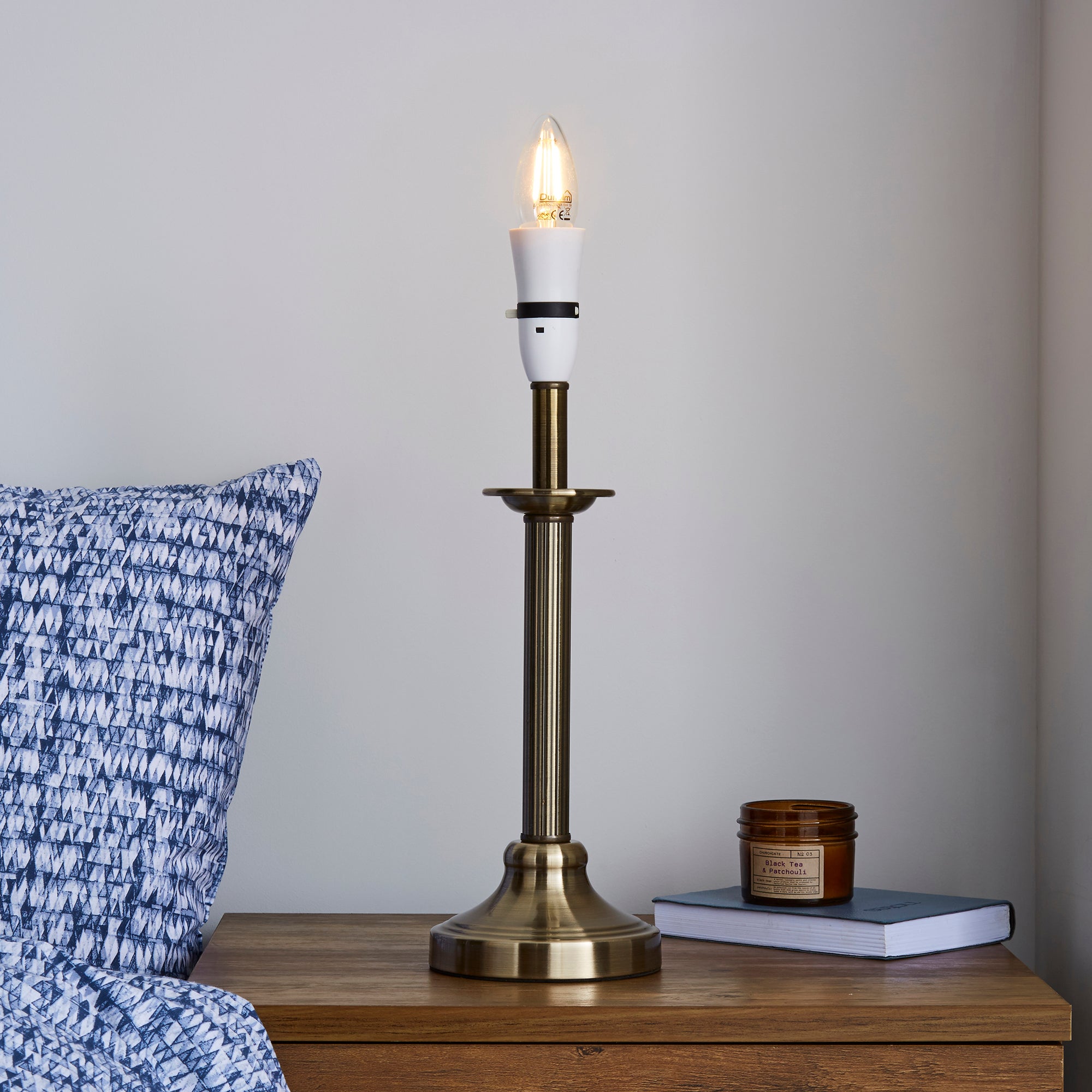 Brass Fluted Candlestick Lamp Base | Dunelm