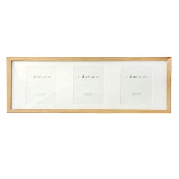 Brown 3 Aperture Box Photo Frame