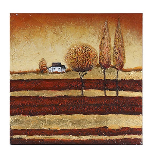 Golden Landscape Painted Canvas