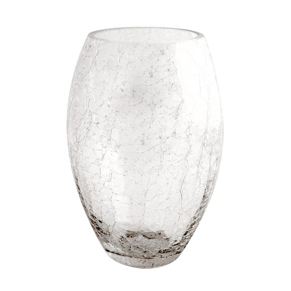 Crackle Glass Vase Dunelm