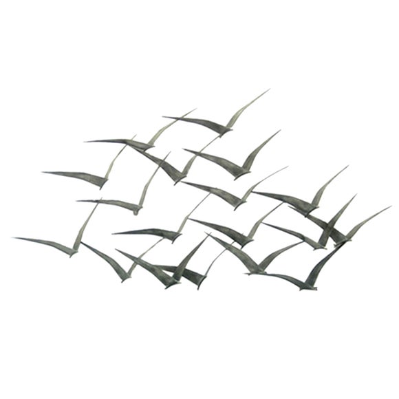 Flock of Metal Flying Birds Wall Art