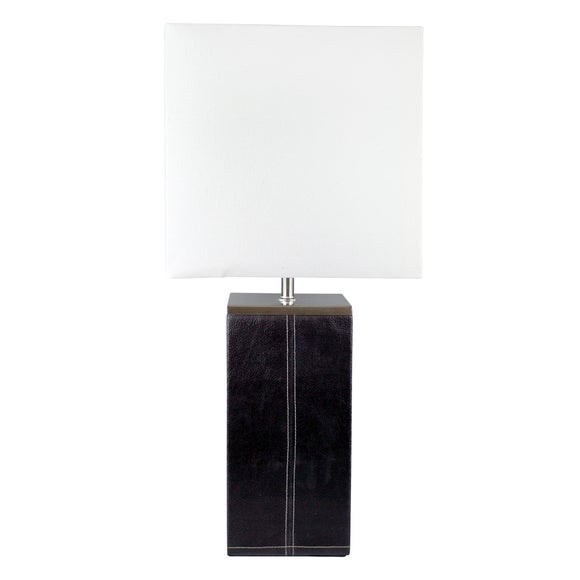 Large Leather Effect Table Lamp