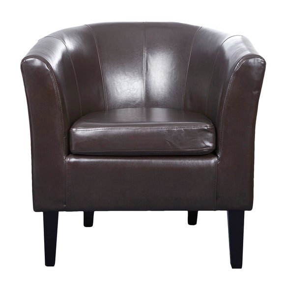 Milan Leather Faced Tub Chair