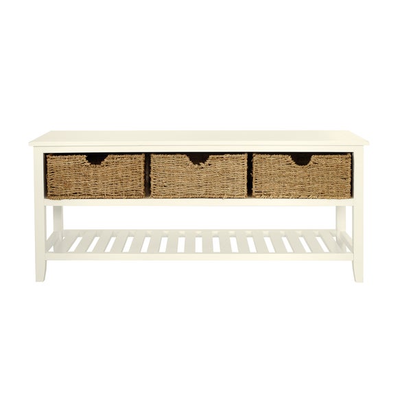 Cottage Cream Shoe Bench