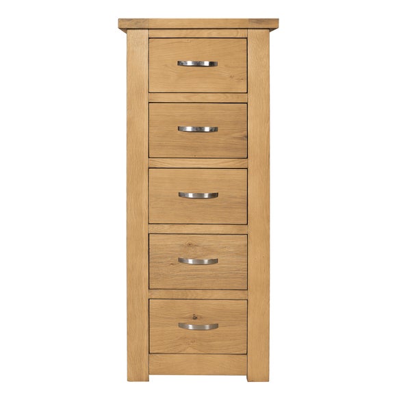 Richmond Oak 5 Drawer Tallboy