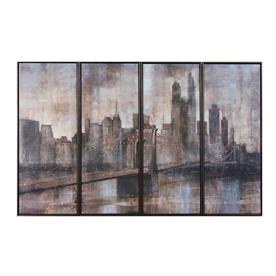 Quad Brooklyn Bridge Textured Print