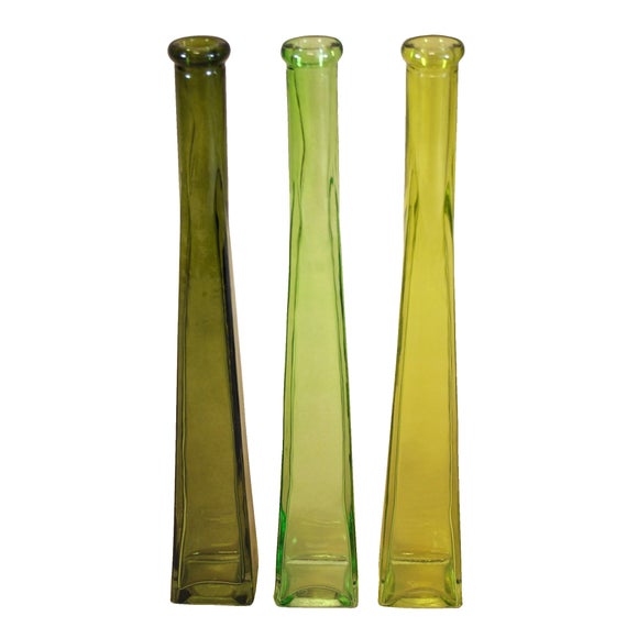 Key Lime Collection 3 Square Bottle Vases