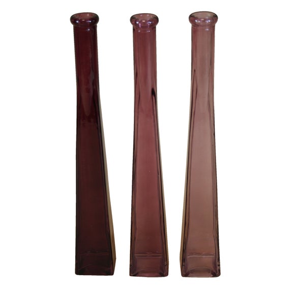 Plum Pudding Collection 3 Square Bottle Vases