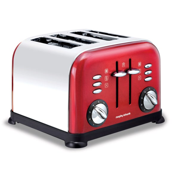 Morphy Richards 44732 Red Accents 4 Slice Toaster