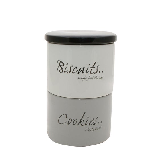 Monochrome Stack of Biscuit and Cookie Storage Jars Dunelm