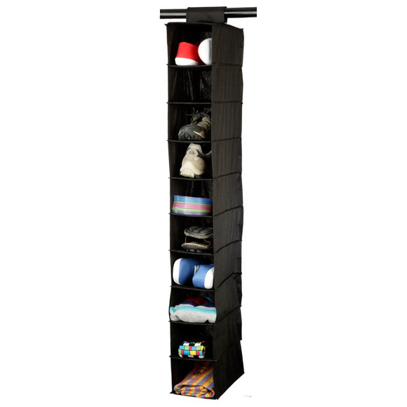 Black Non Woven Collection Hanging Shoe Organiser