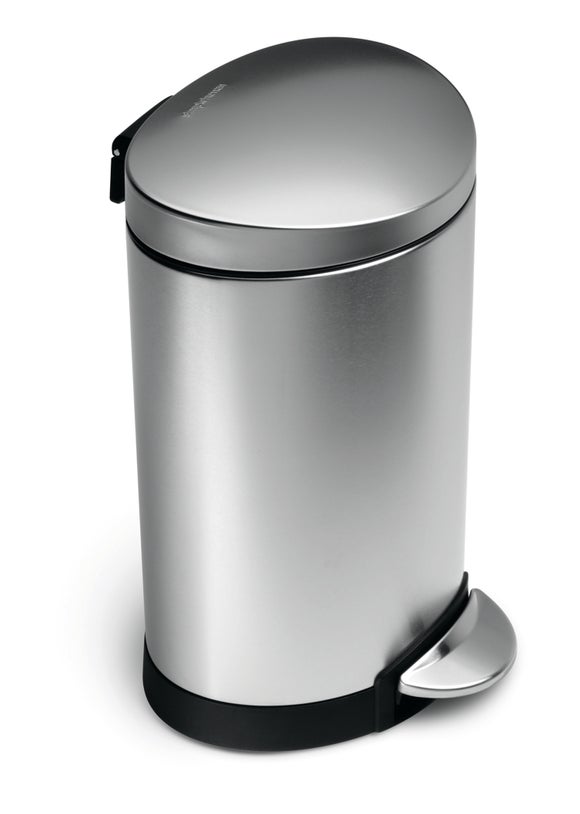 simplehuman Deluxe 6 Litre Semi-Round Stainless Steel Pedal Bin