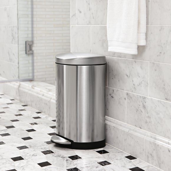 simplehuman Deluxe 10 Litre Semi-Round Stainless Steel Pedal Bin