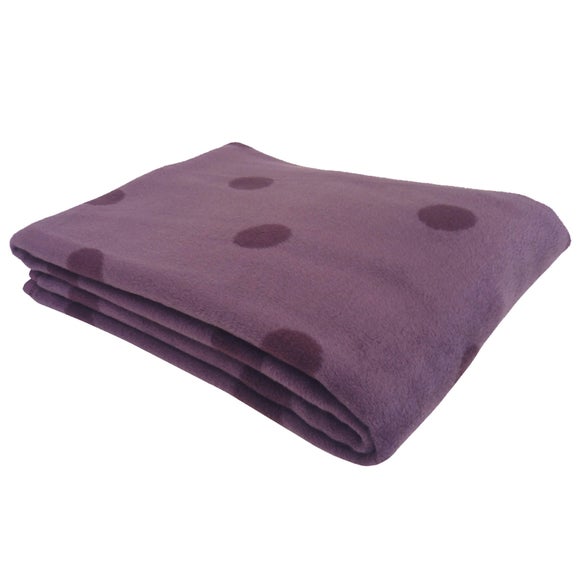 Thermosoft Aubergine Spots Blanket