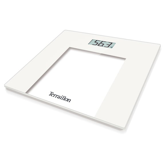 HX6000 150kg White Slim Glass Electronic Scales Dunelm