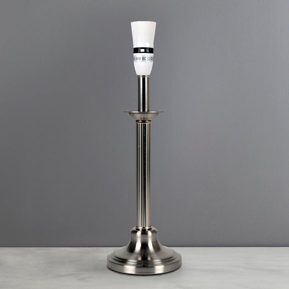 Chrome Fluted Candlestick Lamp Base Dunelm