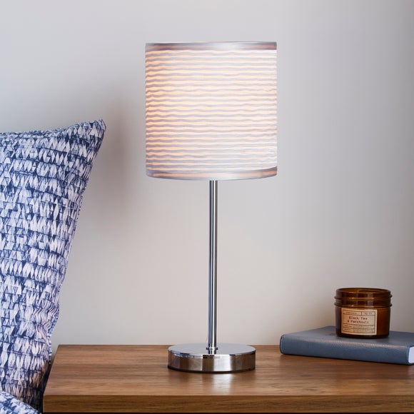 Ripple Chrome Stick Lamp