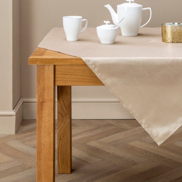 Oyster Faux Silk Collection Tablecloth Dunelm