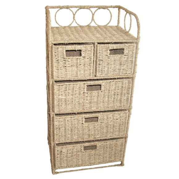Hawthorne Natural 5 Drawer Unit