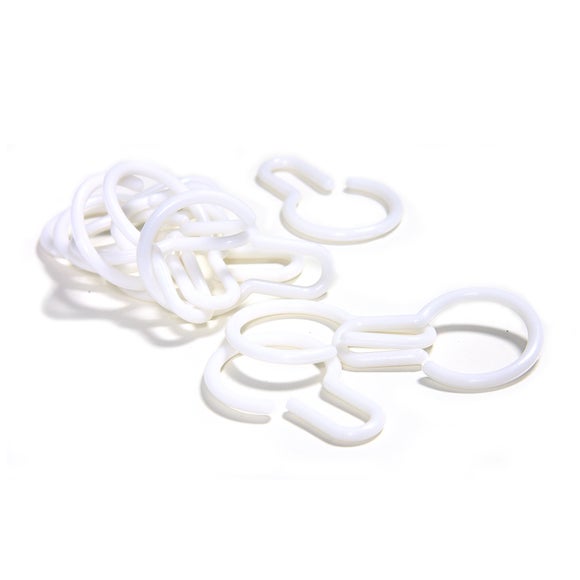 White Shower Curtain Quick Hooks