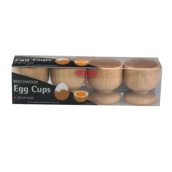 Set of 4 Beechwood Egg Cups