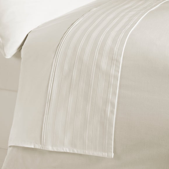 Cream Hotel Pima Pinstripe 400 Thread Count Collection Flat Sheet