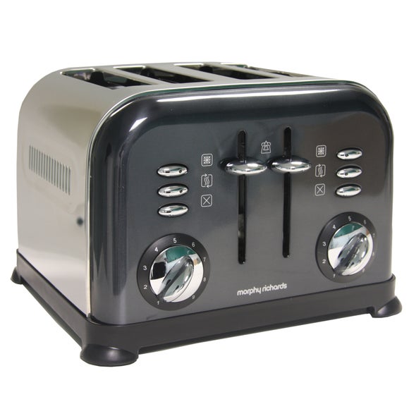Morphy Richards 44733 Polished Black Accents 4 Slice Toaster
