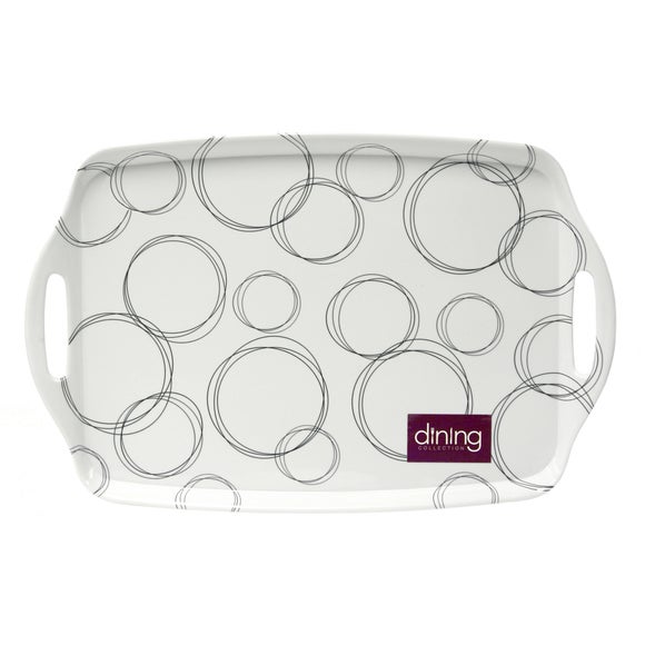 White Ellipse Collection Tea Tray