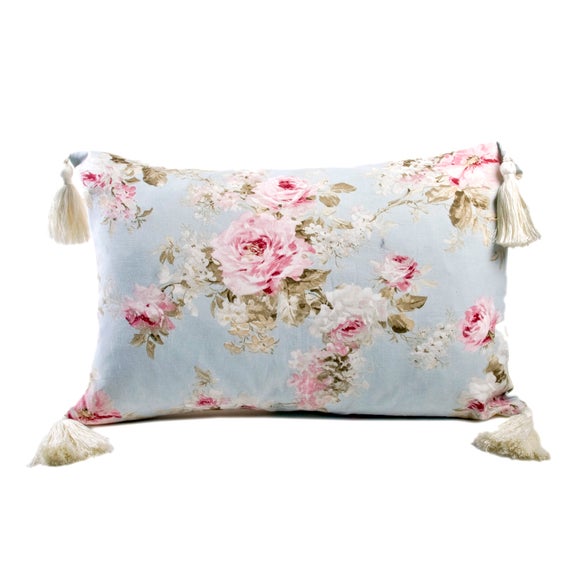 Blue Amelia Boudoir Cushion Dunelm