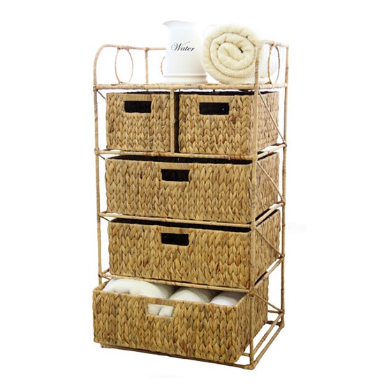 Hawthorne Water Hyacinth 5 Drawer Unit