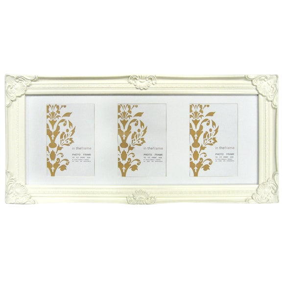 Cream Vintage Swept 3 Open Photo Frame Dunelm