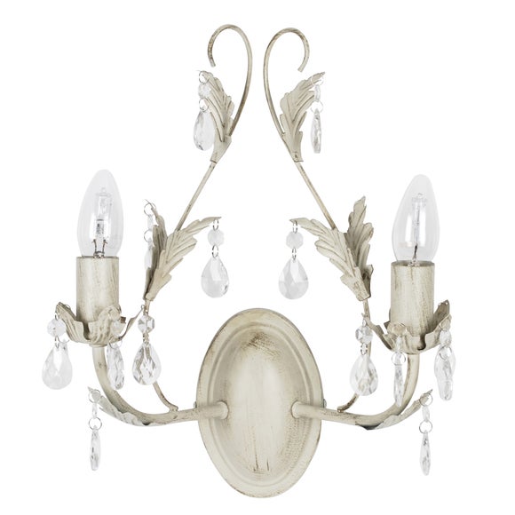Leaf and Crystal Wall Light