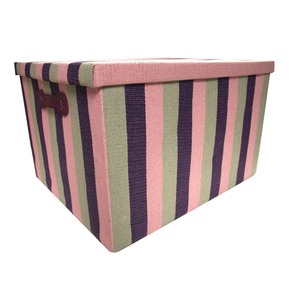 Mauve Stripe Box and Lid