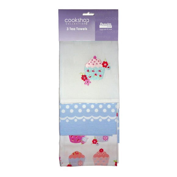 Pack of 3 Cupcakes Tea Towels