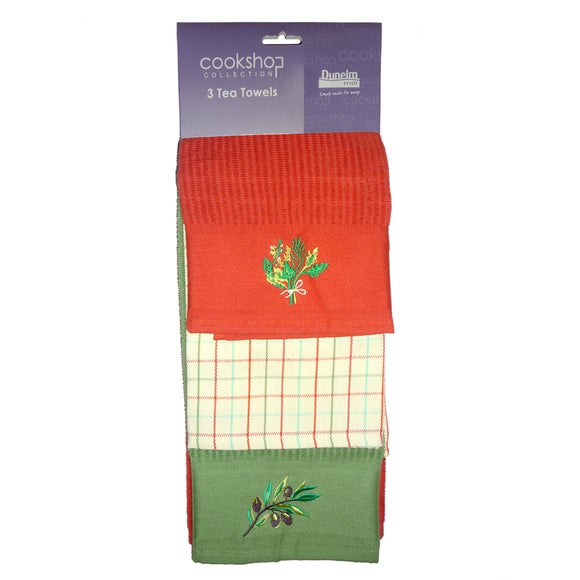 Pack of 3 Herb Garden Tea Towels