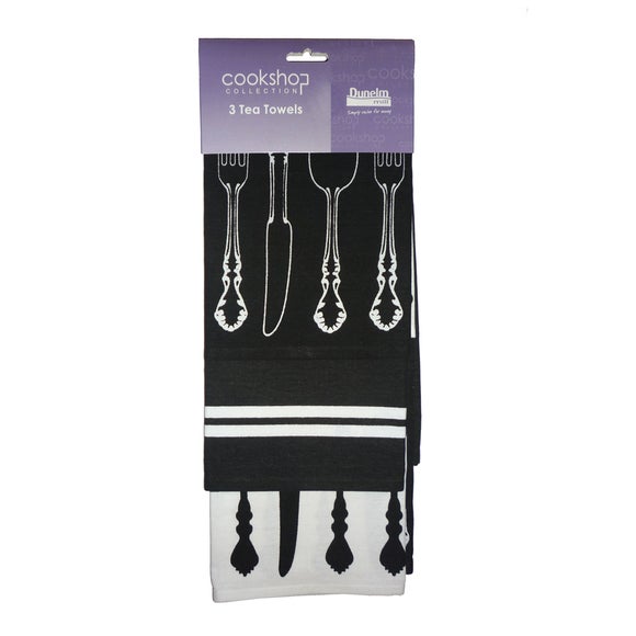 Pack of 3 Silver Service Tea Towels