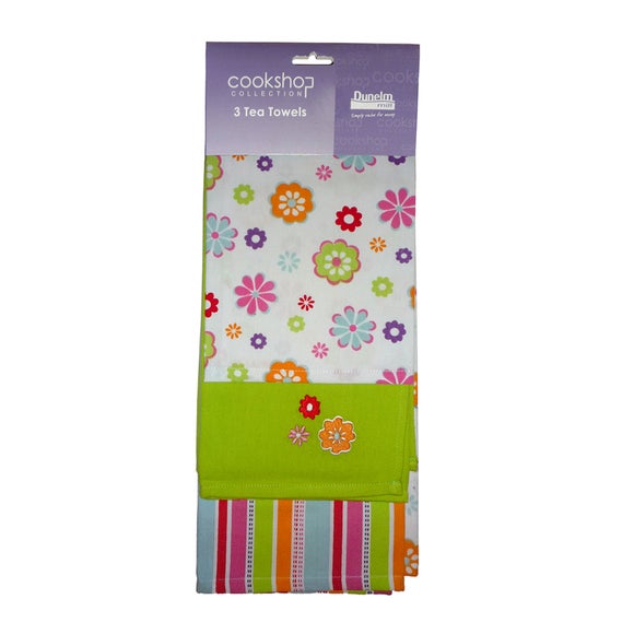 Pack of 3 Summer Floral Tea Towels