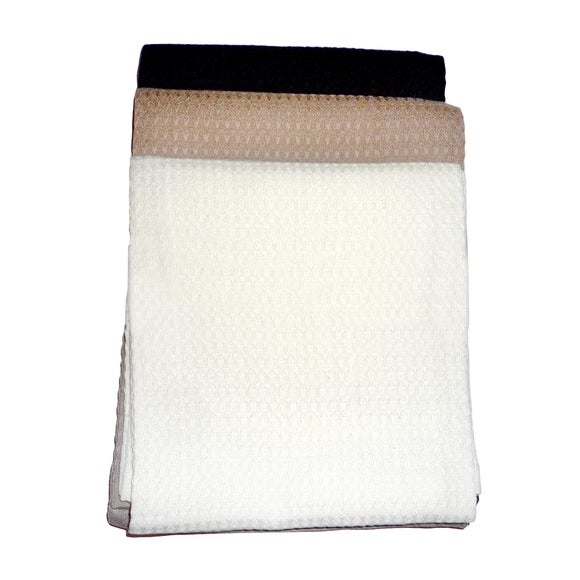 Pack of 3 Chocolate Waffle Tea Towels