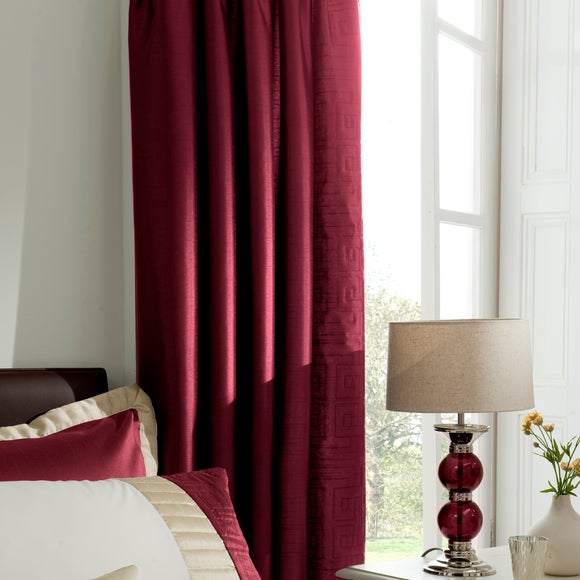 Red Athens Thermal Pencil Pleat Curtains