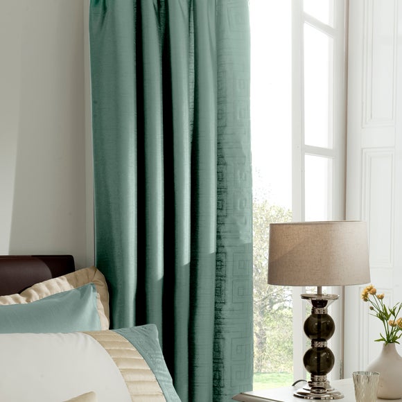 Teal Athens Thermal Pencil Pleat Curtains