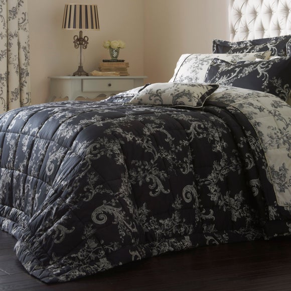 Dorma Black Emilio Collection Quilted Throw