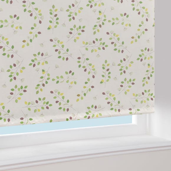 Green Leaf Print Blackout Roller Blind