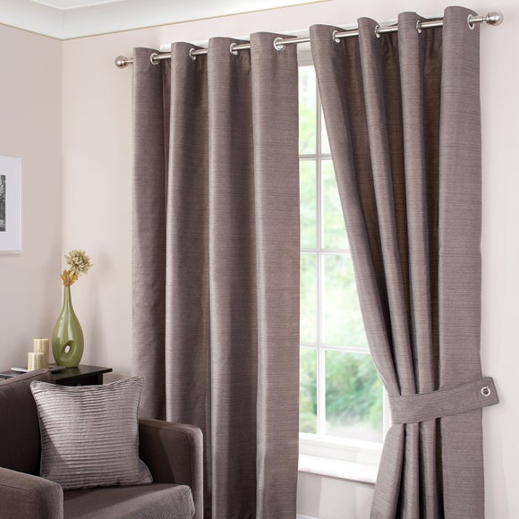 Waters & Noble Slate Opal Lined Eyelet Curtains
