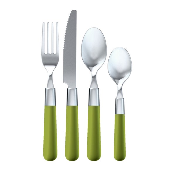 Brit Pop Collection Green 16 Piece Cutlery Set