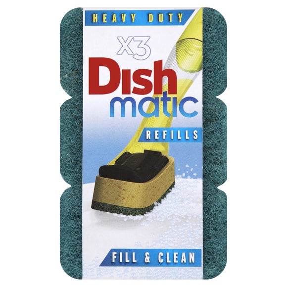 Pack of 3 Dishmatic Fill and Clean Scourer Refills