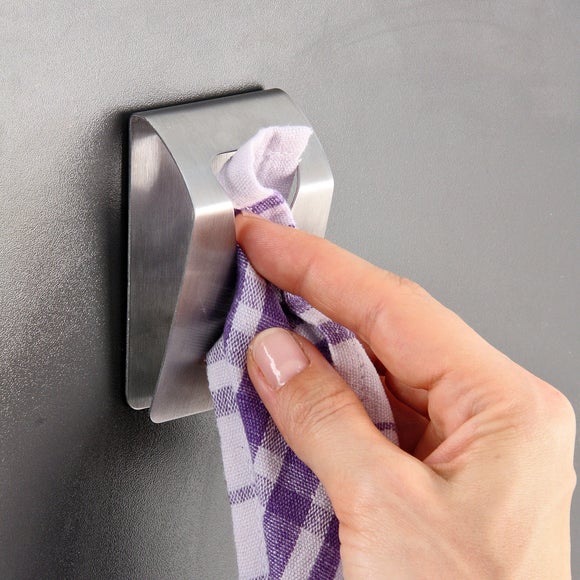 Silver Tea Towel Hook Dunelm