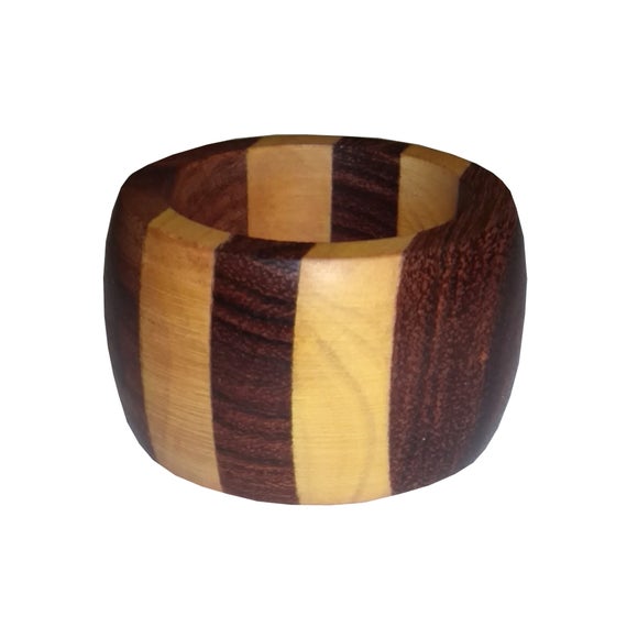 Striped Wooden Napkin Ring