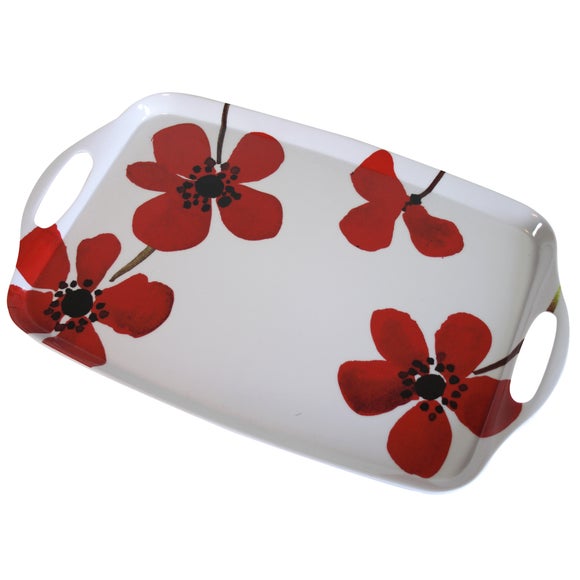 Red Painted Poppy Collection Tea Tray