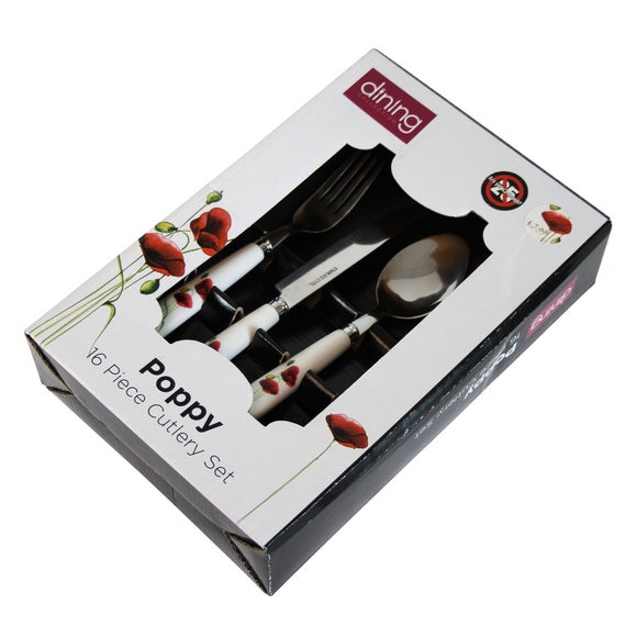 Poppy Collection 16 Piece Cutlery Set