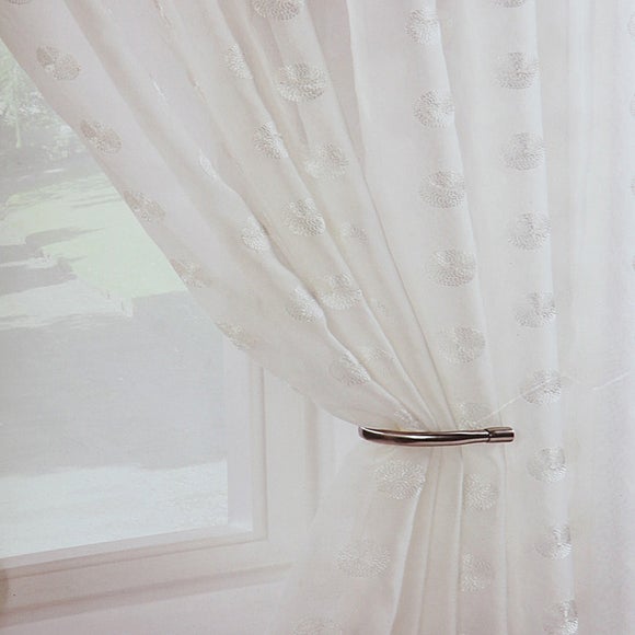 Ivory Embroidered Circles Voile Panel